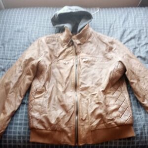 Mens XL leather bomber jacket